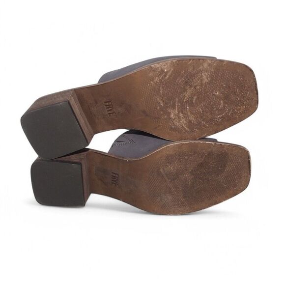 FRYE Lucia Slip-on Block Heel Mule Sandals Blueish-Grey 3474781-JEA Women's 7.5M - Picture 8 of 10